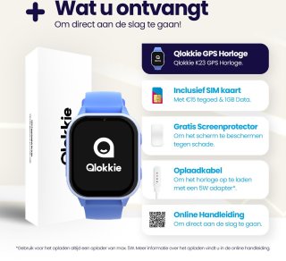Qlokkie Kiddo 23 GPS horloge blauw