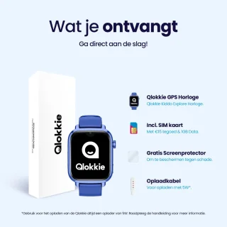 Qlokkie Kiddo Explore GPS horloge kind blauw