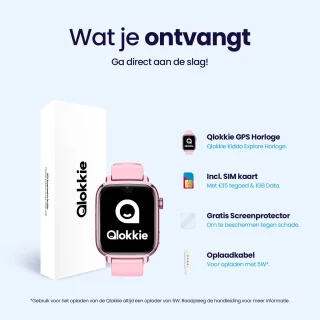 Qlokkie Kiddo Explore GPS Horloge Roze