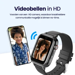 Qlokkie Kiddo Explore GPS Horloge Zwart