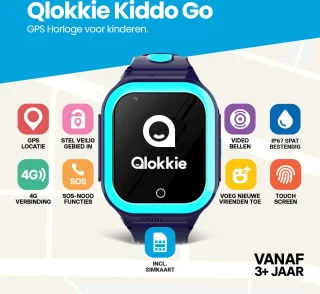 Qlokkie Kiddo GO GPS horloge kind blauw