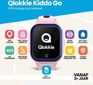 Qlokkie Kiddo GO GPS horloge kind roze