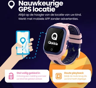 Qlokkie Kiddo GO GPS horloge kind roze