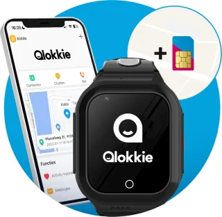 Qlokkie Kiddo GO GPS Horloge Kind Zwart