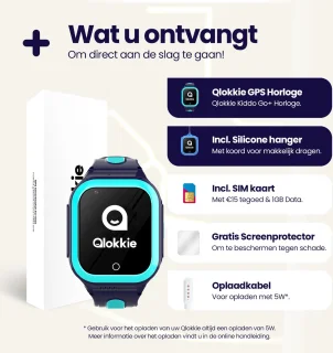 Qlokkie Kiddo GO PLUS GPS Horloge Kind Blauw