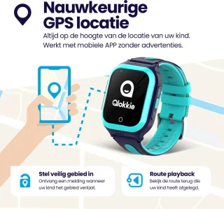 Qlokkie Kiddo GO PLUS GPS Horloge Kind Blauw