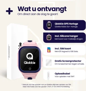 Qlokkie Kiddo GO PLUS GPS Horloge Kind Roze