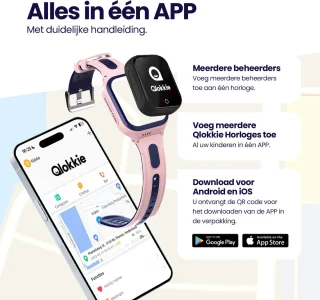 Qlokkie Kiddo GO PLUS GPS Horloge Kind Roze