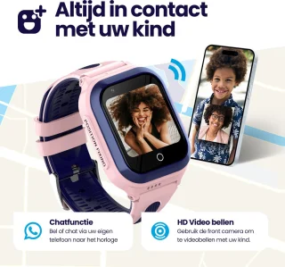 Qlokkie Kiddo GO PLUS GPS Horloge Kind Roze