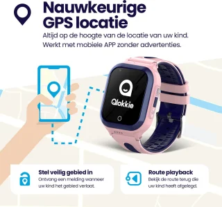 Qlokkie Kiddo GO PLUS GPS Horloge Kind Roze