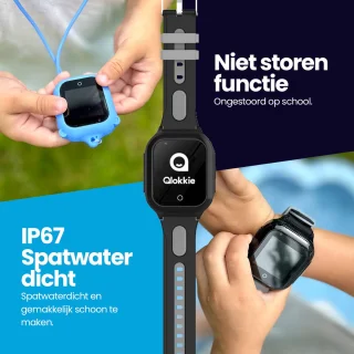 Qlokkie Kiddo GO PLUS GPS Horloge Kinder smartwatch Zwart