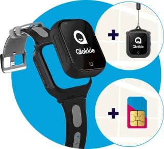 Qlokkie Kiddo GO PLUS GPS Horloge Kinder smartwatch Zwart