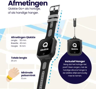 Qlokkie Kiddo GO PLUS GPS Horloge Kinder smartwatch Zwart