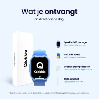 Qlokkie Kiddo Lite GPS horloge blauw