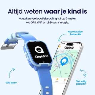 Qlokkie Kiddo Lite GPS horloge blauw