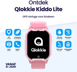 Qlokkie Kiddo Lite GPS horloge kind roze