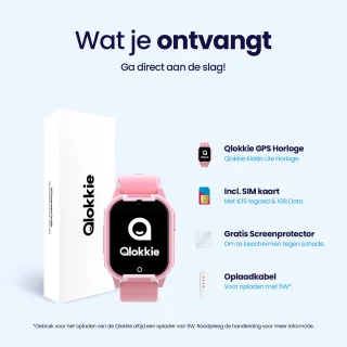 Qlokkie Kiddo Lite GPS horloge kind roze