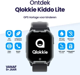 Qlokkie Kiddo Lite GPS Kinderhorloge Zwart