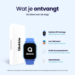 Qlokkie Kiddo Mini GPS horloge kind blauw