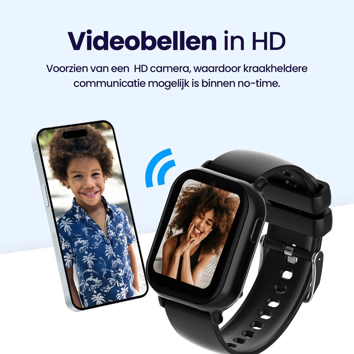 Qlokkie Kiddo Mini GPS Horloge Kind Zwart