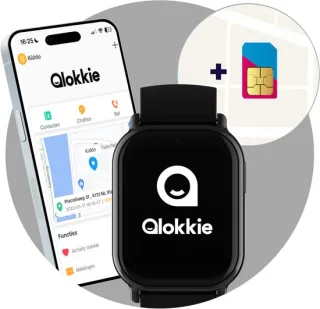 Qlokkie Kiddo Mini GPS Horloge Kind Zwart