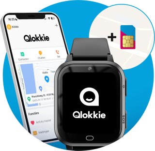 Qlokkie Kiddo Next GPS Horloge Kind Zwart