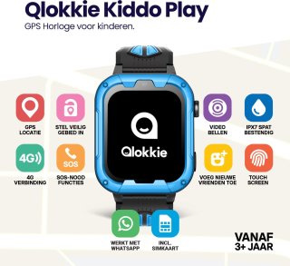 Qlokkie Kiddo Play GPS horloge kind blauw