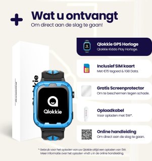 Qlokkie Kiddo Play GPS horloge kind blauw