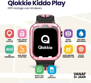 Qlokkie Kiddo Play GPS horloge kind roze