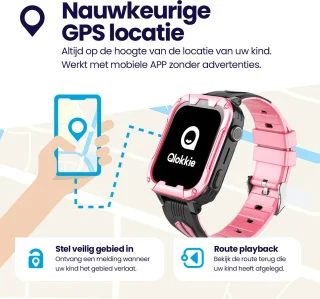 Qlokkie Kiddo Play GPS horloge kind roze