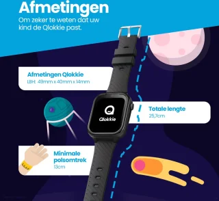 Qlokkie Kiddo Pro GPS Horloge Kind Grijs