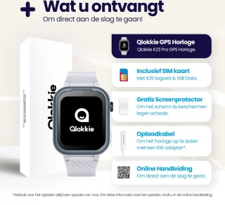 Qlokkie Kiddo Pro GPS Horloge Kind Grijs