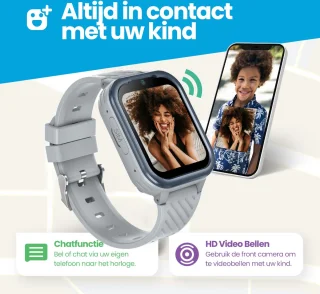 Qlokkie Kiddo Pro GPS Horloge Kind Grijs