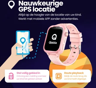 Qlokkie Kiddo Pro GPS Horloge Kind Grijs