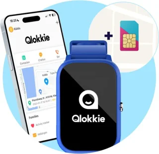 Qlokkie Kiddo Slim 2 Blauw - Gps horloge kind