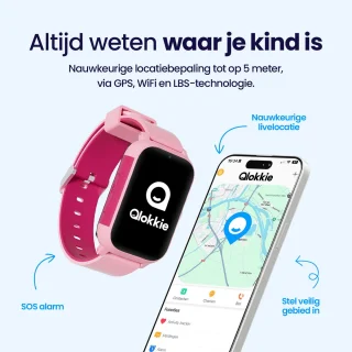 Qlokkie Kiddo Slim 2 Roze - GPS horloge