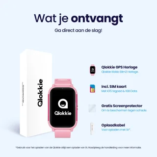 Qlokkie Kiddo Slim 2 Roze - GPS horloge