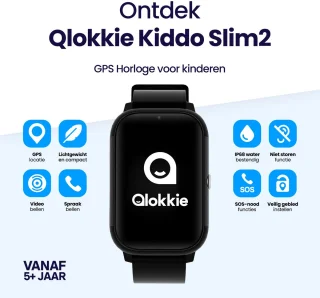 Qlokkie Kiddo Slim 2 Zwart - GPS-horloge