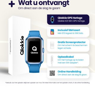 Qlokkie Kiddo Slim GPS horloge kind blauw