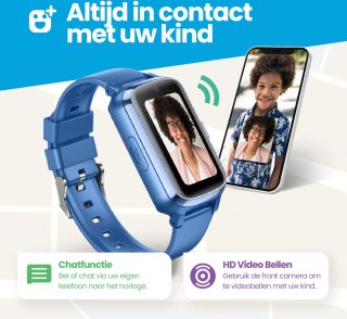 Qlokkie Kiddo Slim GPS horloge kind blauw