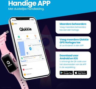 Qlokkie Kiddo Slim GPS horloge kind blauw