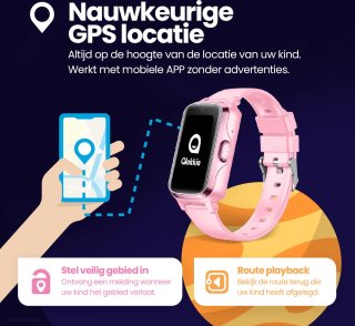 Qlokkie Kiddo Slim GPS horloge kind blauw