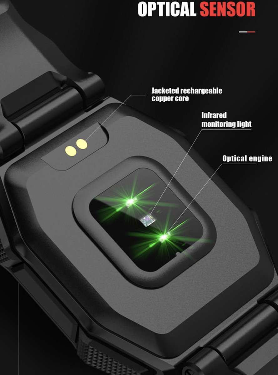 Rankos C16 Smartwatch met zwart siliconen bandje