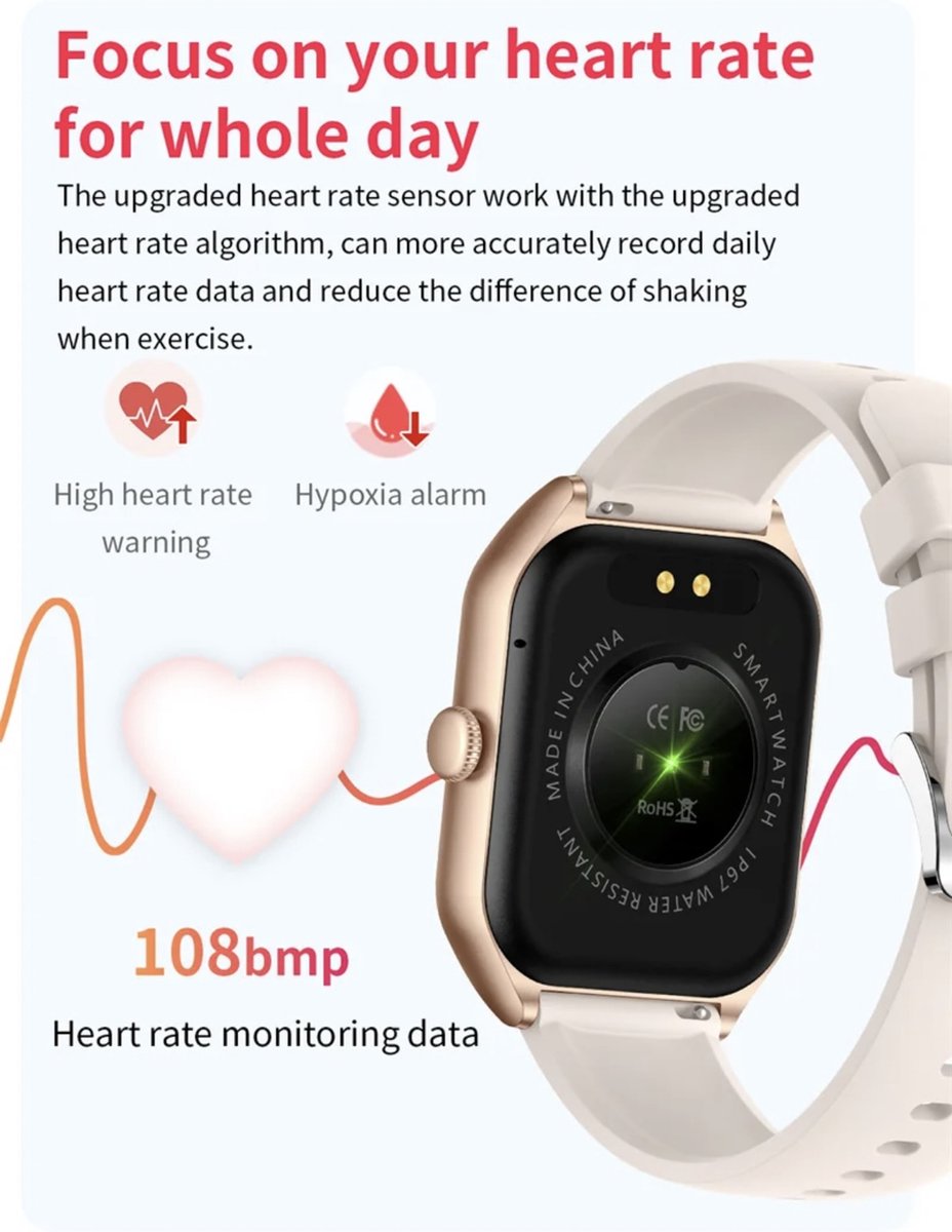Rankos H40 Smartwatch Zwart Siliconen