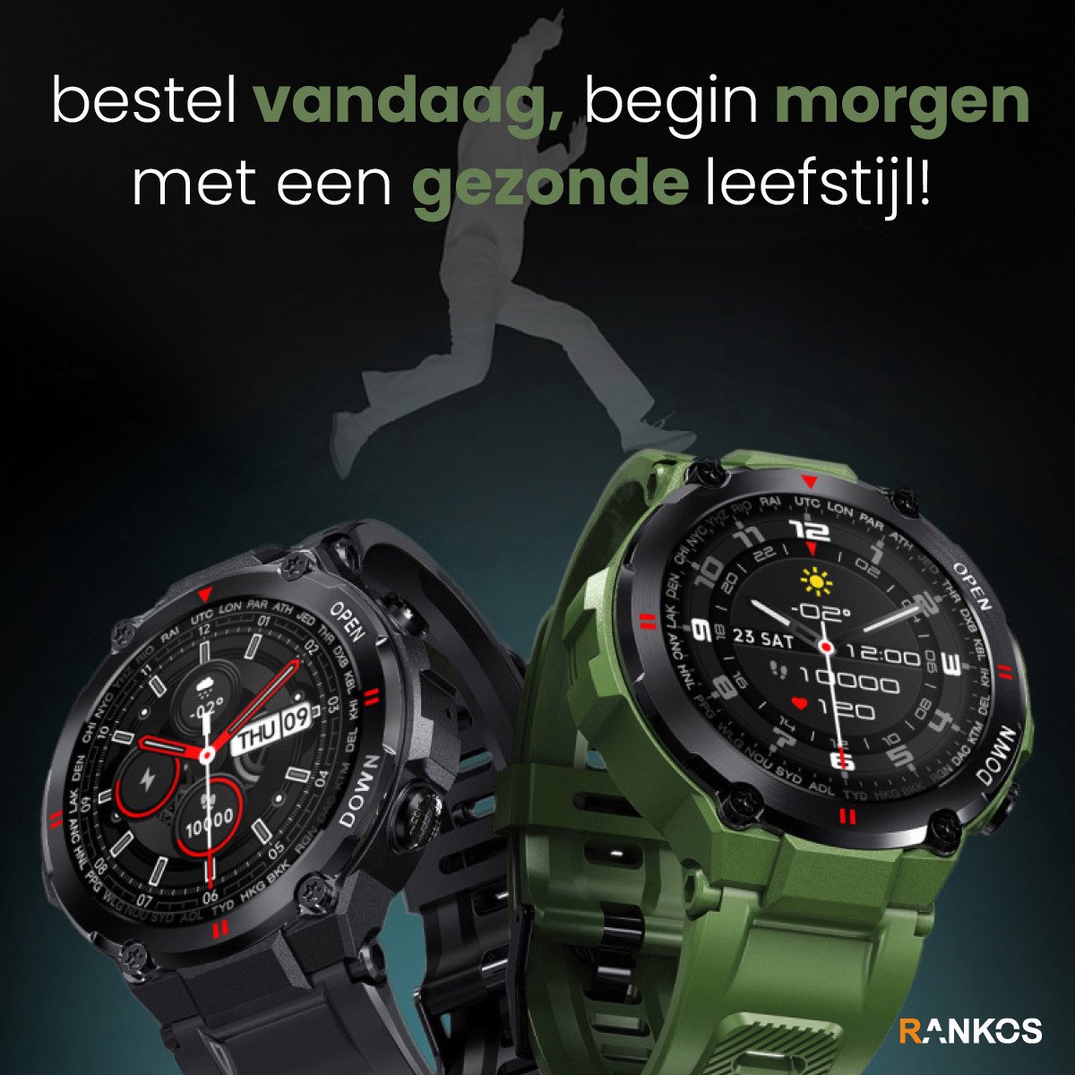 Rankos K22 Sporthorloge Groen