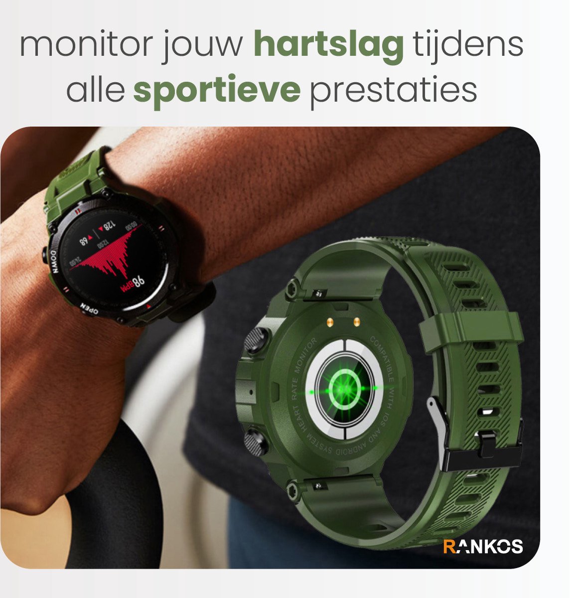 Rankos K22 Sporthorloge Groen