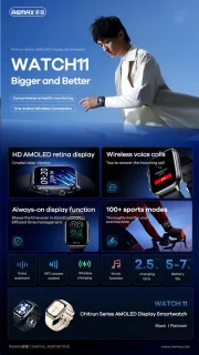 Remax WATCH11 Smartwatch Zwart