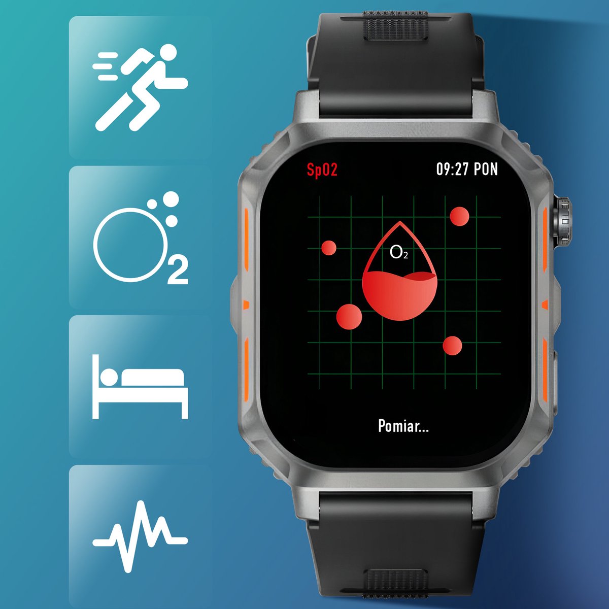 Riversong Motive 8S Sport Smartwatch Zwart