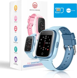 Rock&Rose 4G GPS Kinder Smartwatch Blauw