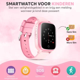 Rock&Rose 4G GPS Kinder Smartwatch Roze